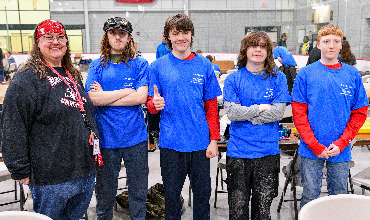 A group of Newark Valley students at a robotics competition