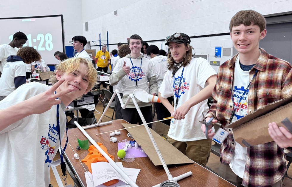 Students participating in Engineering Day
