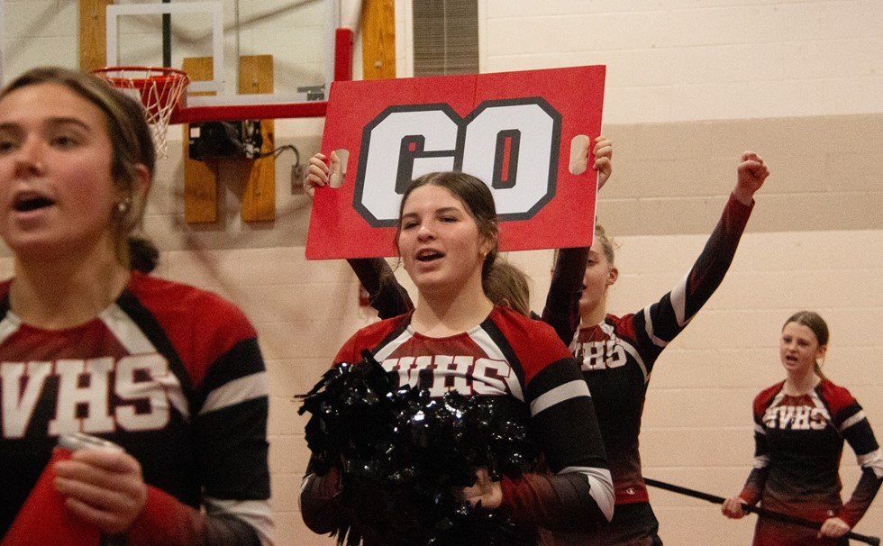 Cheerleaders practicing